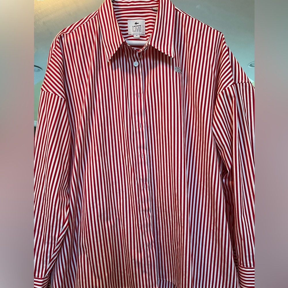 Lacoste red and white shirt 😊😊